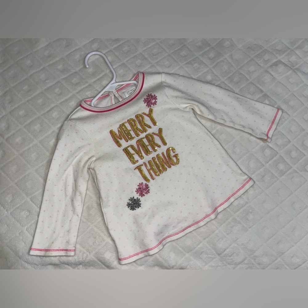 Sequined “Merry Everything” Top